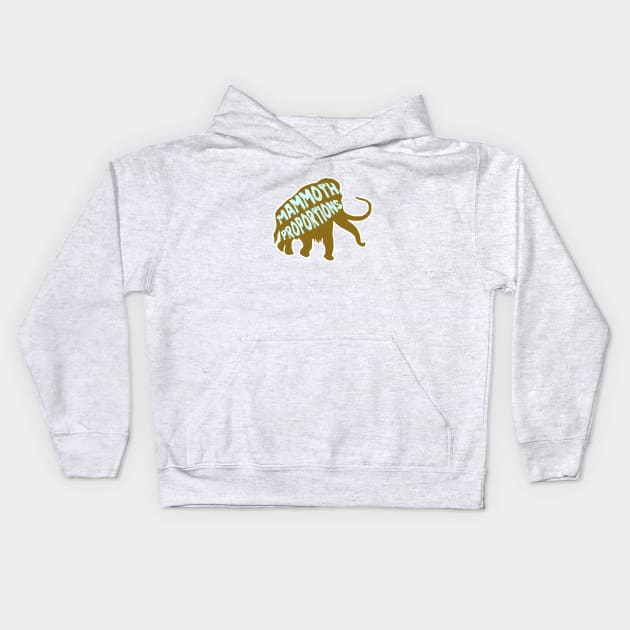 Woolly Mammoth Proportions Ice Age Elephant Mastadon Kids Hoodie by Grassroots Green